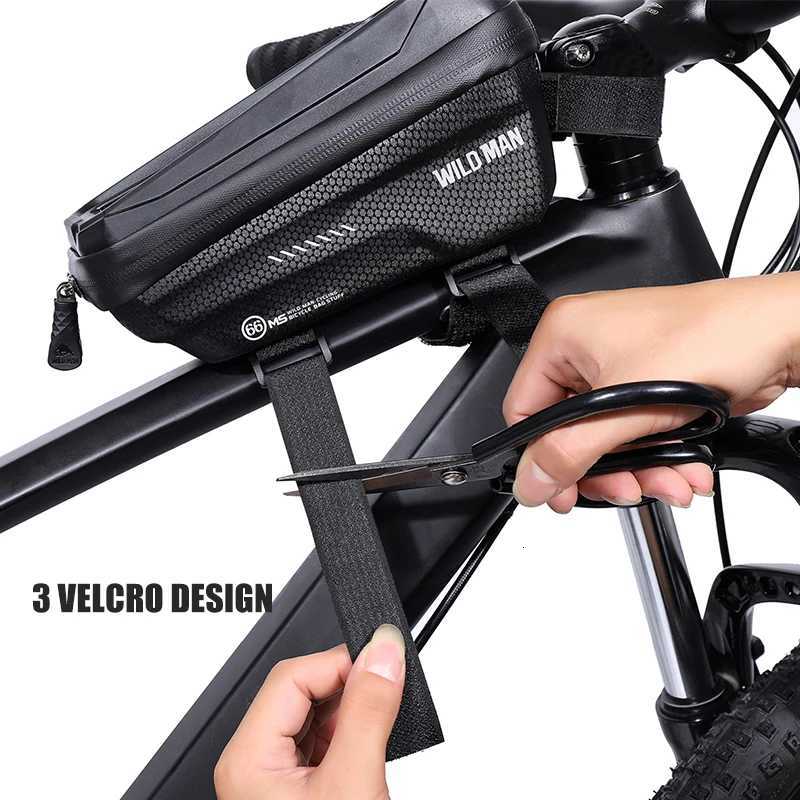 WILD MANMS66 Bicycle Bag EVA Hard Shell Waterproof Front Beam Bag Upper Pipe Touch Screen Mobile Phone Cycling MS66 H251029