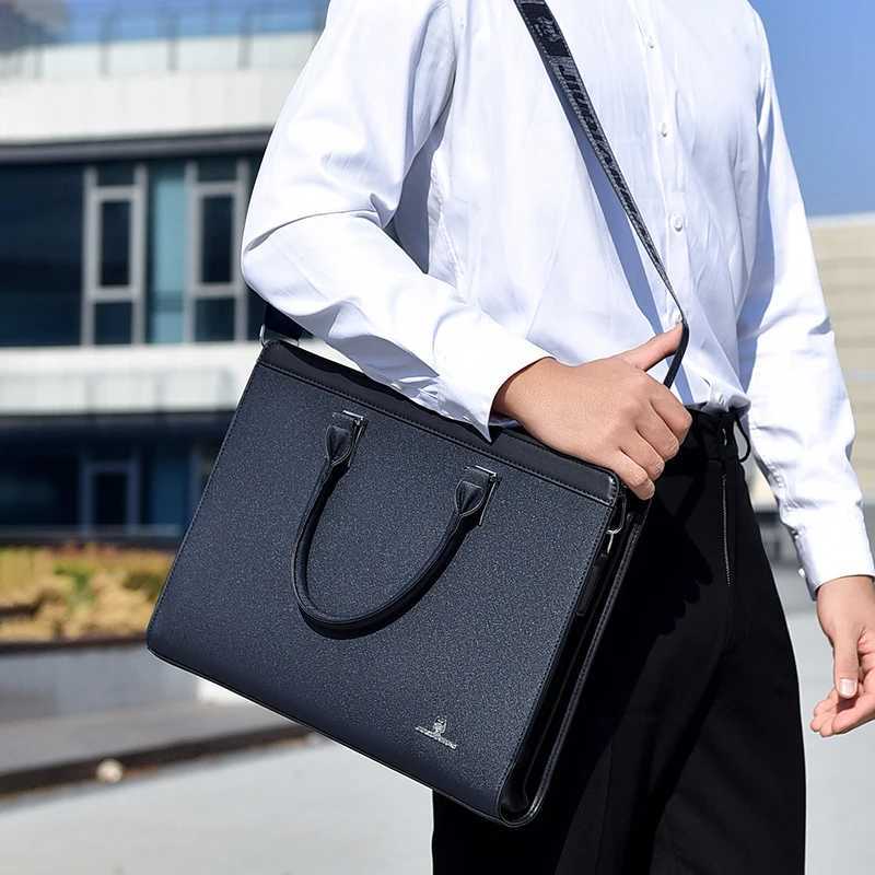 Mens Briefcases Bag Executives Designer PVC Business Off Shoder Square Side Laptop Messenger Crossbody A4 Documents Bag Y251011