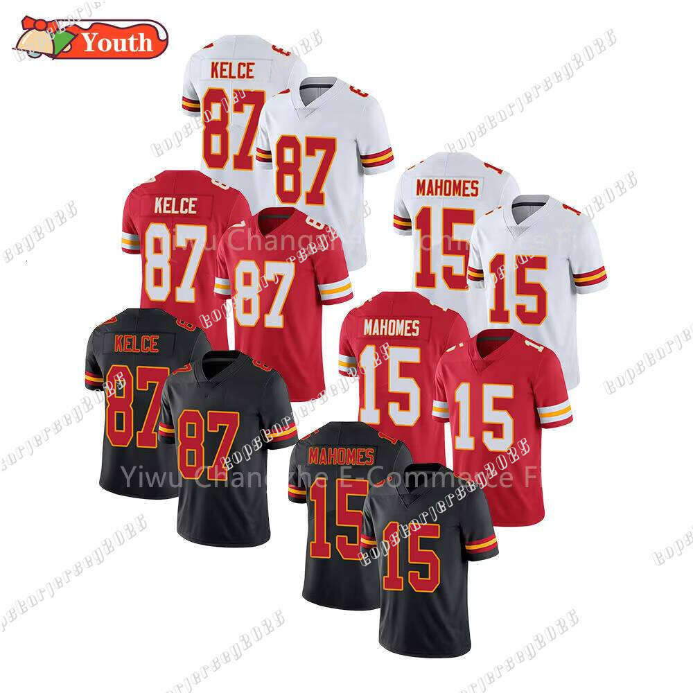 15 Patrick Mahomes 87 Travis Kelce Youth Jersey ed Limited American Football Jersey