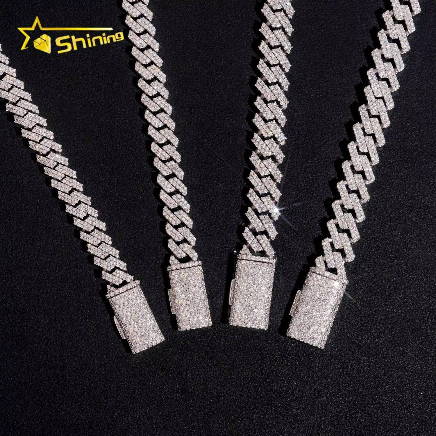 Iced Out 8mm 10mm 2rows Moissanite Cuban Link Bracelet Collection Hip Hop Jewelry Custom 925 Silver Bracelet for Men Designer's style