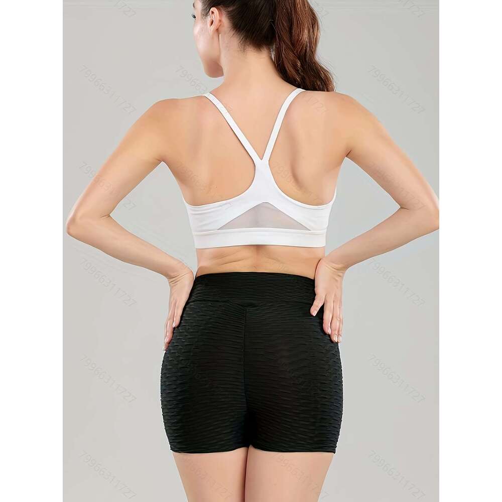 5-Pack High Waist Textured Peach Lift Yoga Shorts, Stretchy Gym Bubble Workout Shorts for Women, Quick-Dry Fiess Sports Activewear, Assorted Colors