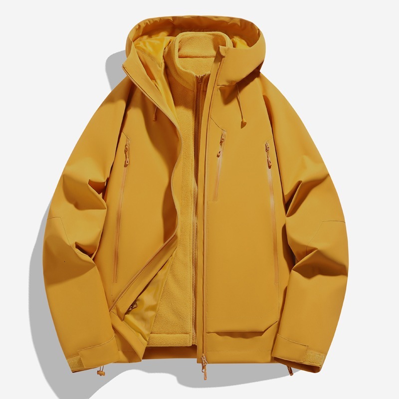 Trendy Outdoor Jacket For Men And Women Detachable 3-in-1 Designer Jacket Waterproof Windbreaker For Autumn And Winter Mountaineering Jacket