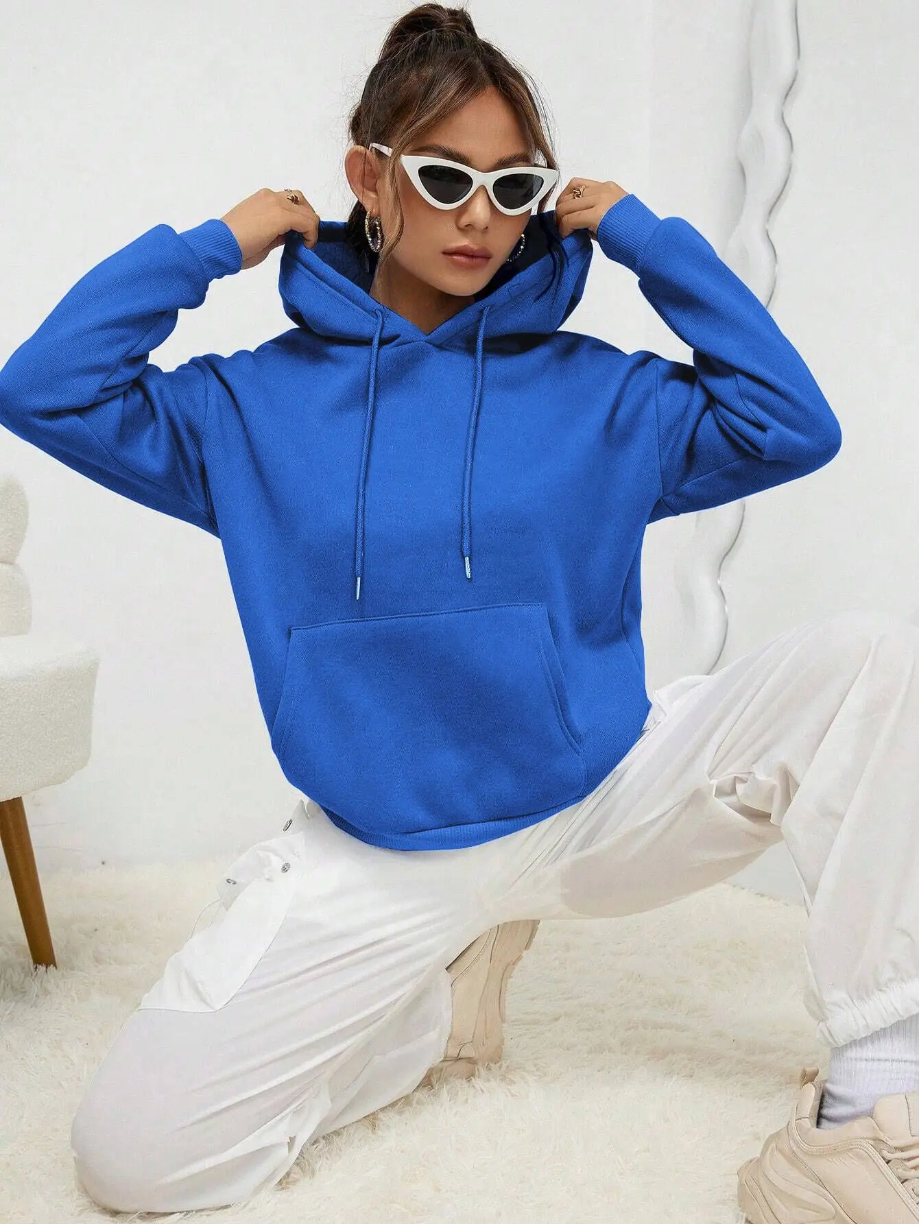 Solid Color Hoody For Female Autumn Fashionable Clothing Casual Fleece Pocket Hoodies Multicolor Unisex Women Streetwear 251030