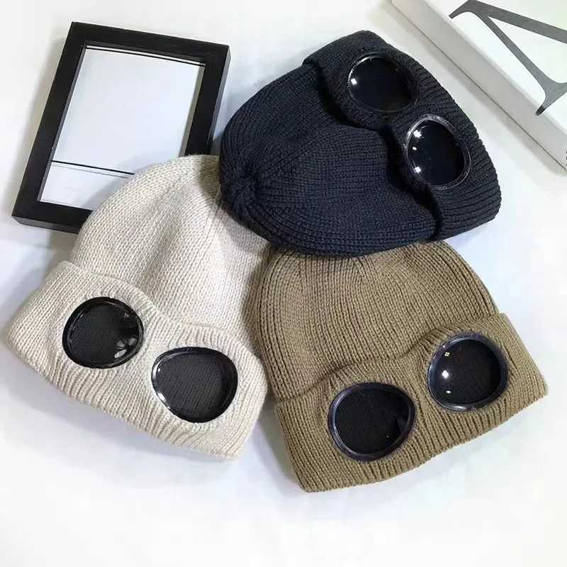 Unisex Men Women Knitted Hat with Goggles Windproof Winter Warmer Ski Beanies Soft Warm Antislip Ear ProtectionXJ251030