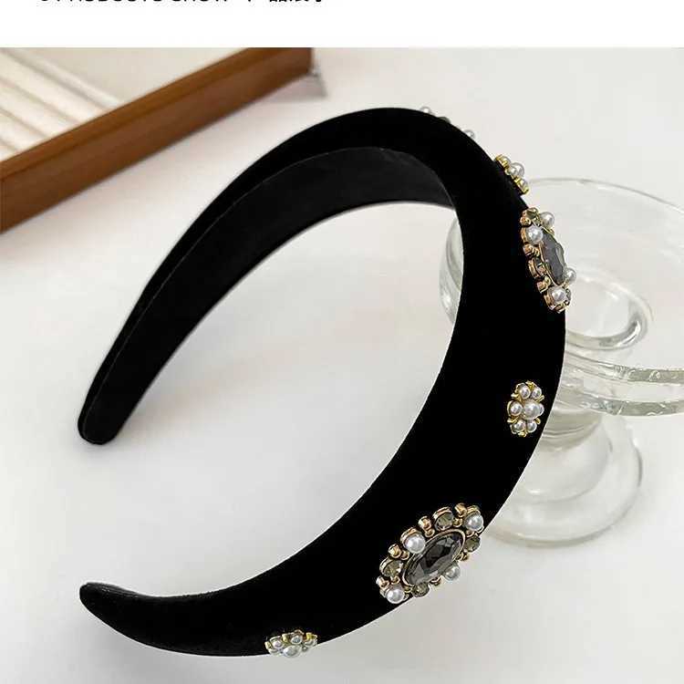 1 Pcs Ladies Hair Hoops Velvet Pearl Diamond Sweet Elegant Gentle Korean Hair Bands High Quality Hair Accessories For Girl D260326