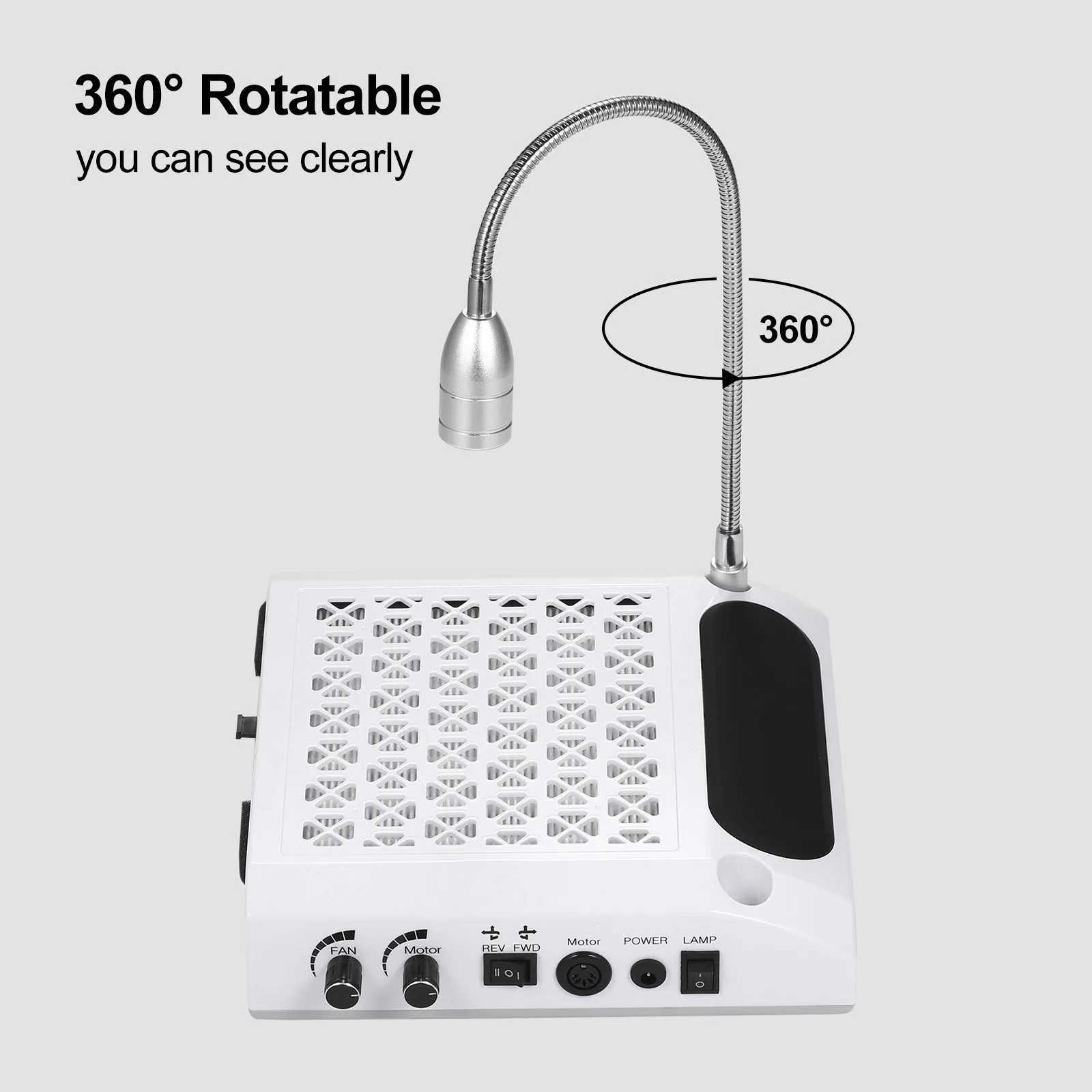 Nail LampNail Dust Collector Nail Drill Machine Dust Suction Cleaner Nails Art Salon Tools L251030