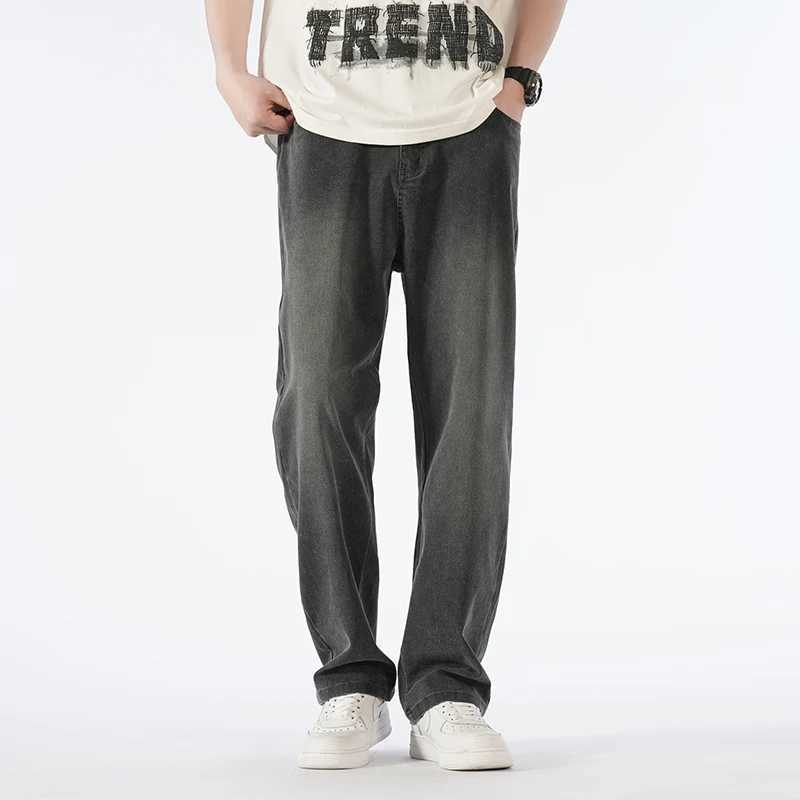 Spring New 190 Tall Boys Big Size Extra Long Pants Plussize Mens Wear Extra Long Length 115cm Pants Loose Straightleg Jeans J251030