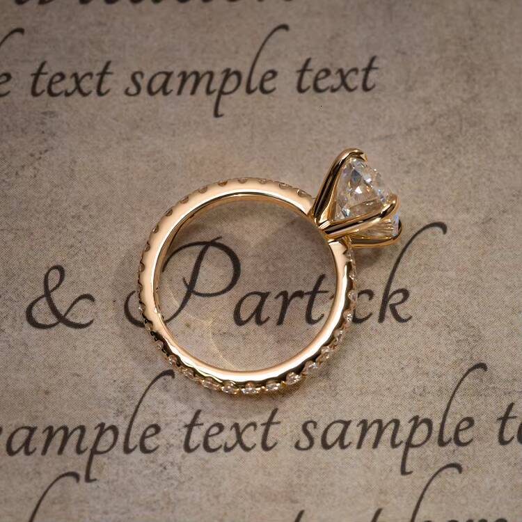 Redleaf Custom 18K Yellow Gold 3CT Oval Lab Grown Diamond Engagement Wedding Ring Brand 18K Yellow Gold 3CT Oval Diamond Ring