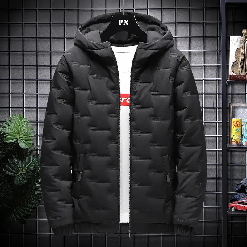 winter mens cotton padded clothes trendy down cotton padded jackets loose coats thickened warm bread jackets with hats 251028
