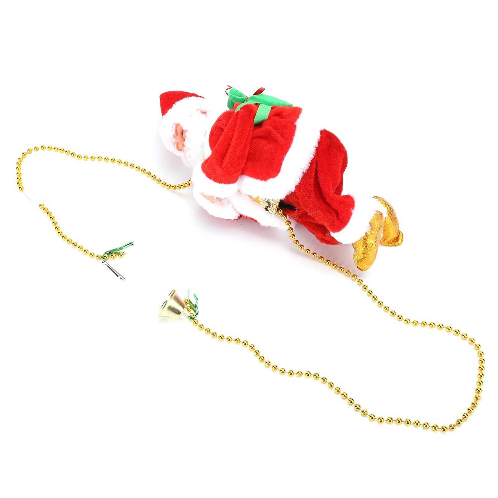 Christmas Doll Decoration Santa Claus Doll Electric Climbing Santa Claus On Beads Chain Moving Figure Hanging Xmas Ornament Toys C251030