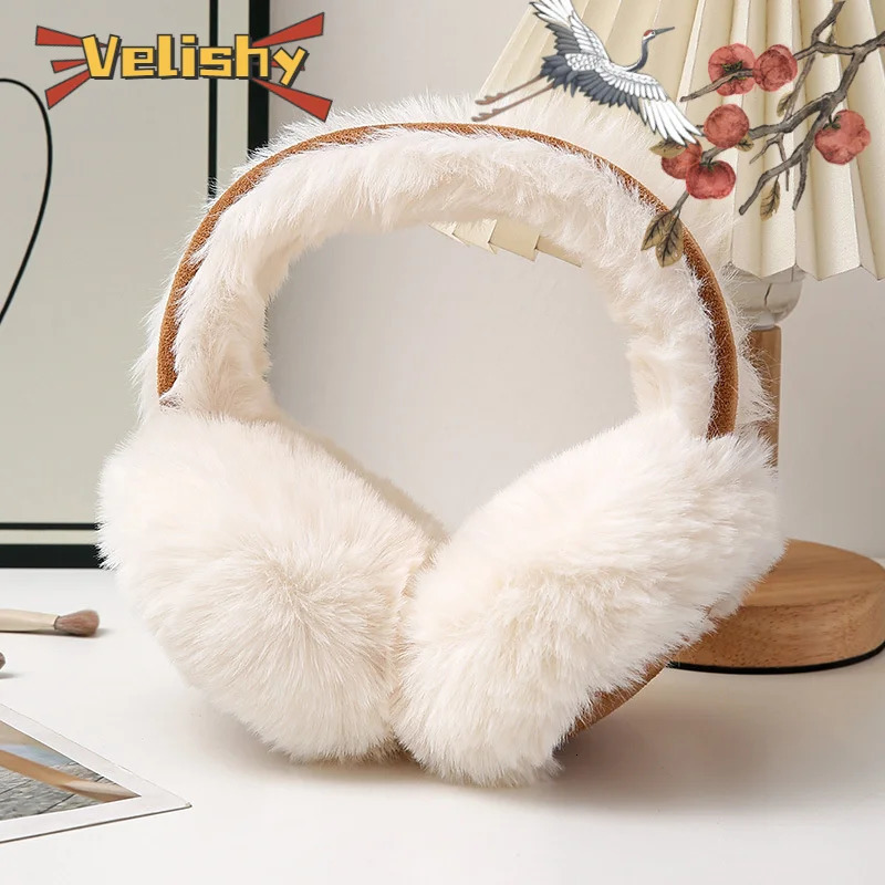 Outdoor Woman Ski Warmer Furry Earmuff Foldable Winter Ear Cover Faux Fur Cold Protection Plush Ear Muffs Fashion Soft Earflap 251024