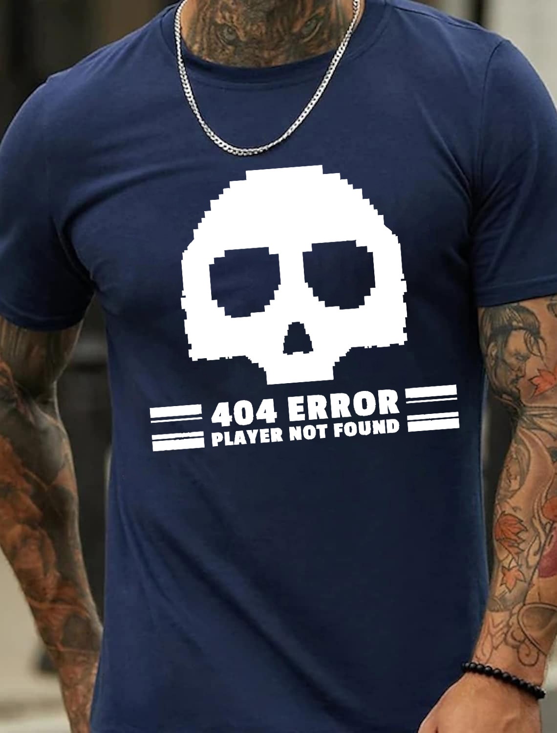 European and American Oversized Skeleton Print Men's Cotton Summer T-Shirt - TT7080