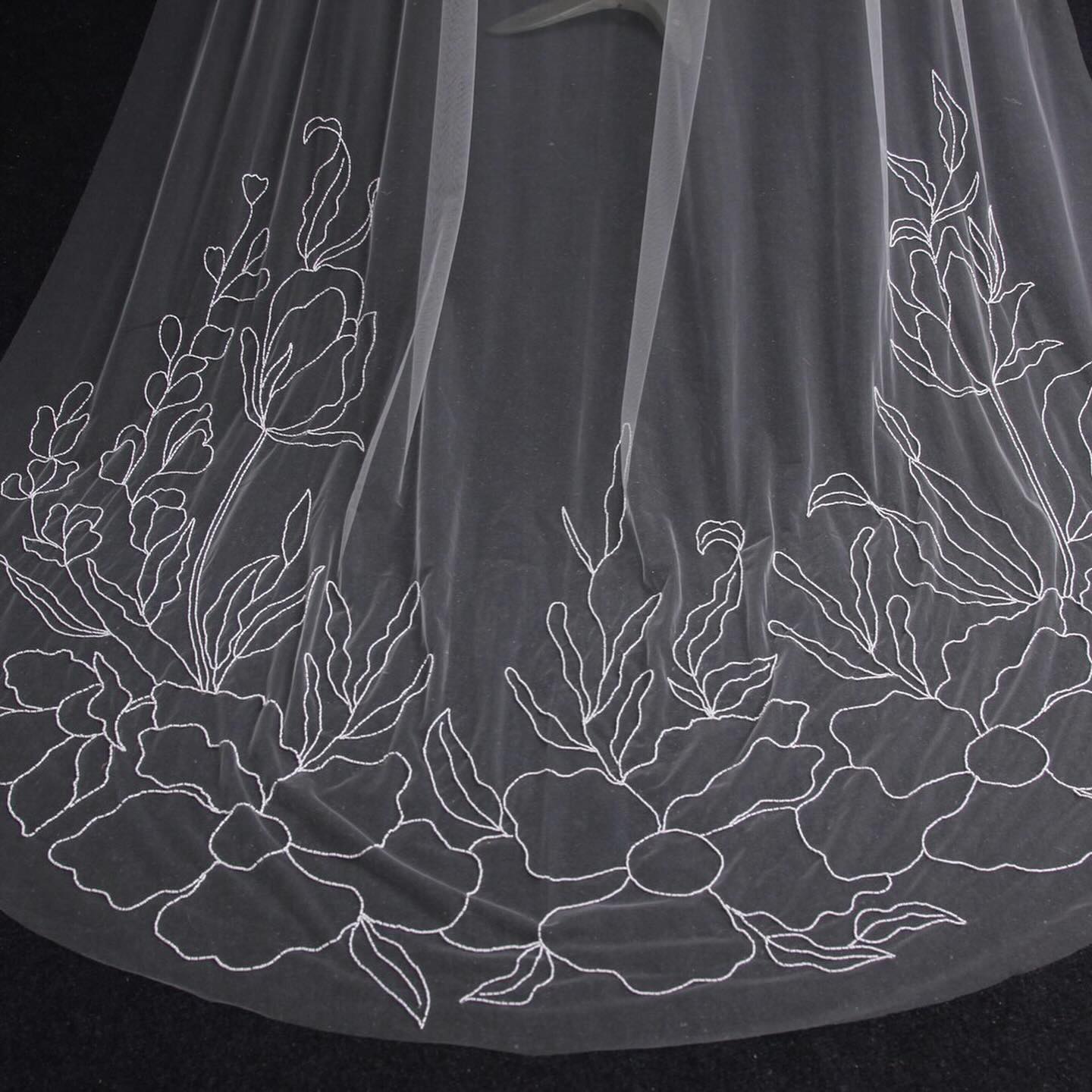 Good-looking Bridal Veils Women One-Layer Beading Edge Bride Complementos Wedding Accessories Velo De Novia Customized