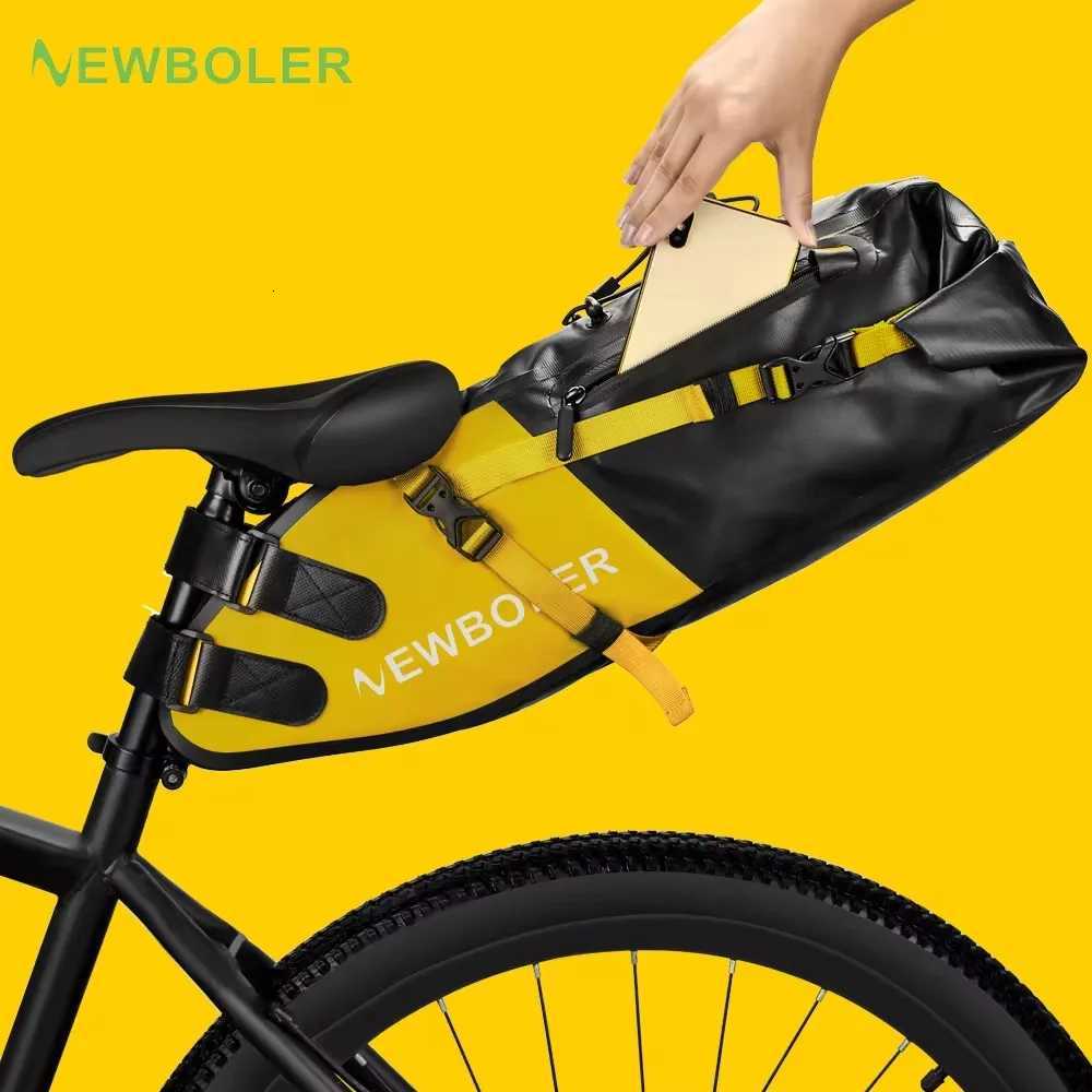 NEWBOLER Bike Bag Waterproof 13L Large Capacity Bicycle Saddle Bag Cycling Foldable Tail Rear Bag MTB Road Trunk Bikepacking H251029