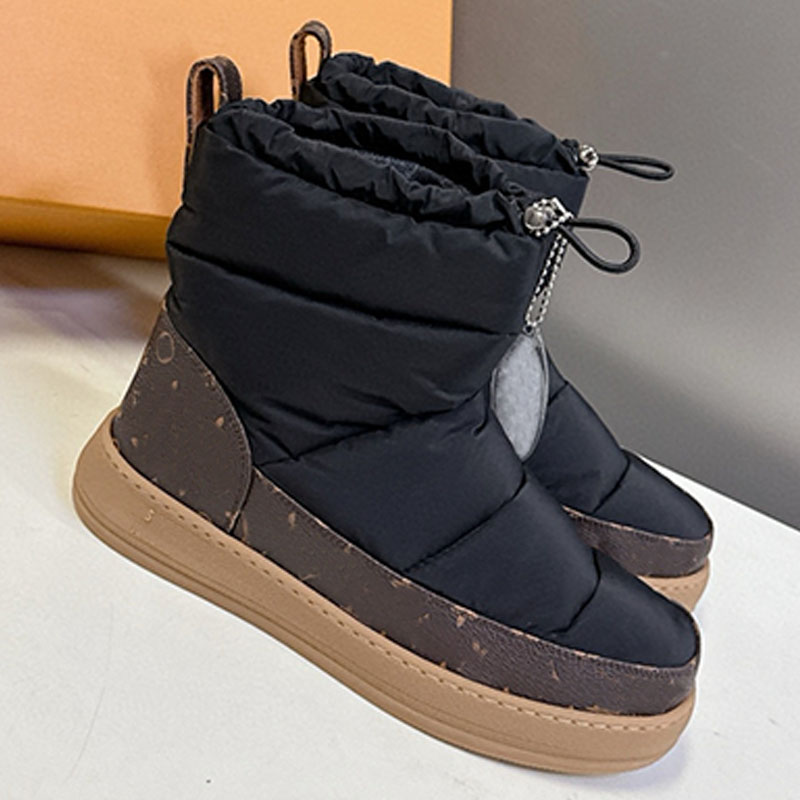 26ss Womens Cloud Ankle Boot Sneaker Winter Warmth Nylon Letter Flower Canvas Snow Boots Lady Comfortable Non Slip Boots Street Fashion Classic Style