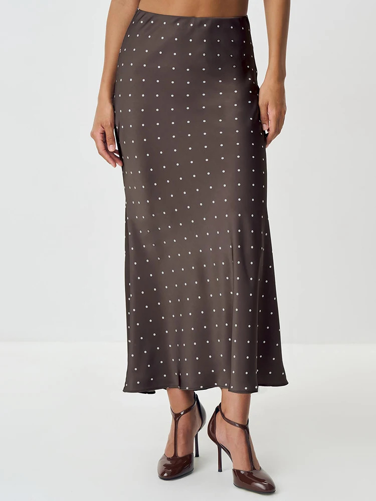 Blifanbo Polka Dot High Waist Midi Skirt For Women Stain Slim Elegant Bodycon Midi Skirt Autumn fashion Female Skirt Streetwear 251028