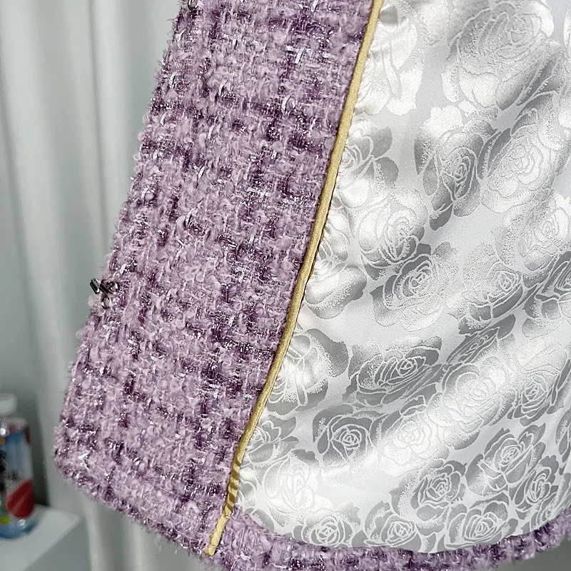 fashion round neck heavy industry beading celebrity light y temperament highend n t jacket 251027