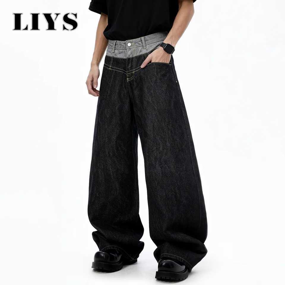 Mens Retro Double Waist Design Baggy Wide Leg Jeans Street Design Denim Pants Gothic loose Machete Wide Leg Jean Unisex Clothes J251030