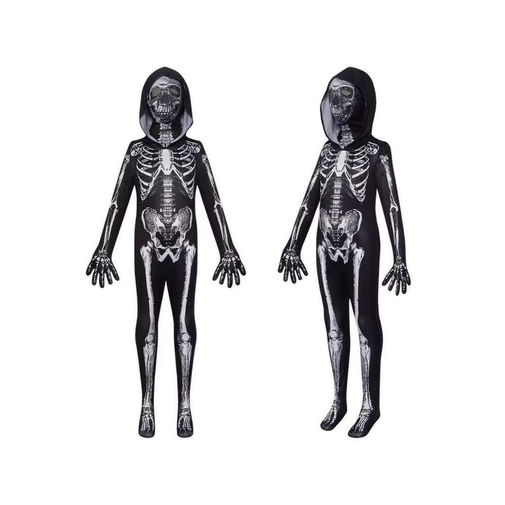 Halloween Skeleton Makeup Ball Tight Cosplay Ghost Costume for Adults Children Men and Women Horror