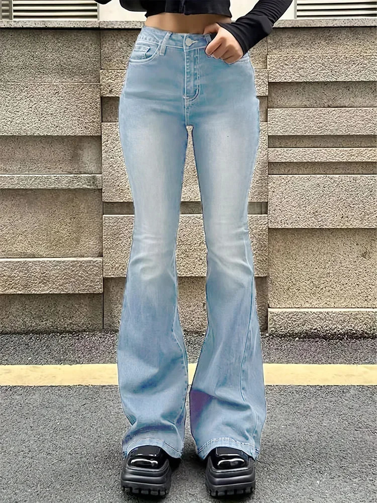 Woman Vintage High Waist Flare Jeans Female Stretchy Bootcut Tight Denim Pants Women Bell Bottoms Casual Slim Fit Trousers 251029