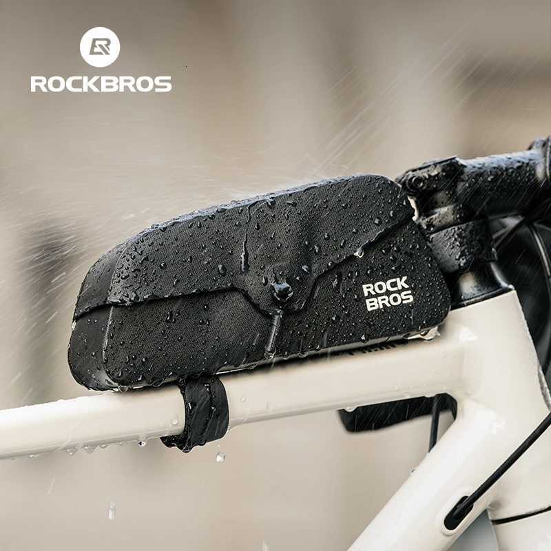 ROCKBROS Cycling Bag 06L Or 09L Magnetic Waterproof Road Bike Bag Front Beam Tube Bag Riding Bicycle Bag Accessories H251029