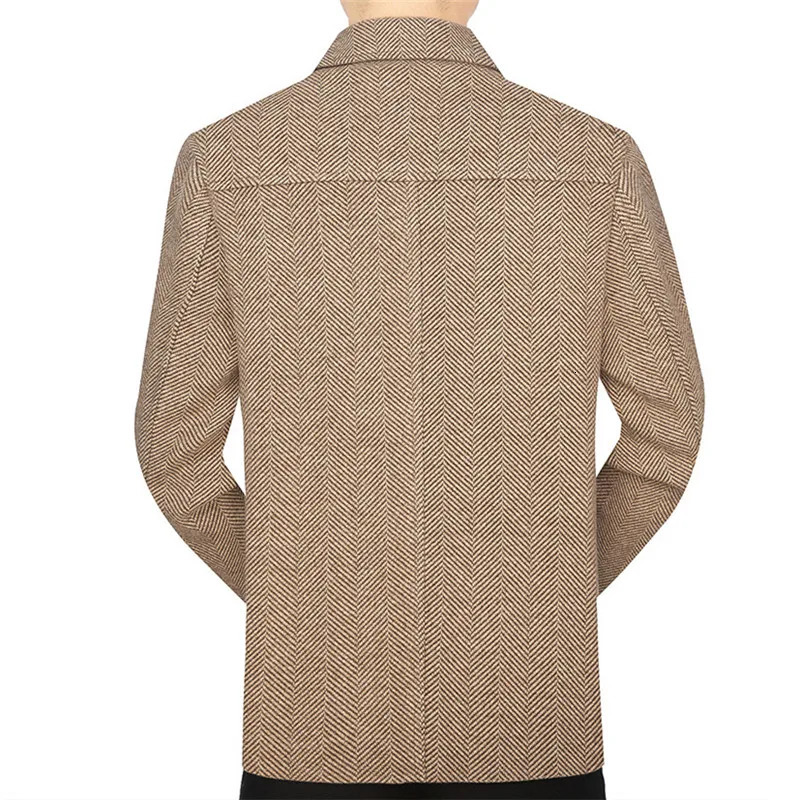 High Quality Fashion Wool Blends Coats Men Solid Smart Casal Jacket Mens Turn Down Collar Autumn Winter Blazers Coats Man 251029