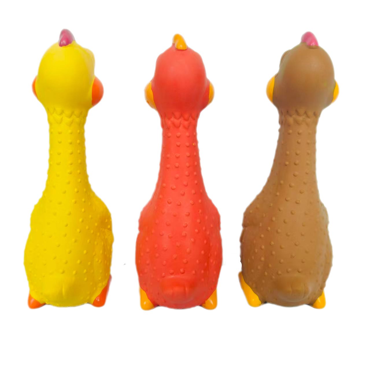 Latex Chewy Squeaky Dog Toy Interactive Soft Rubber Screaming Standing Chicken Shaped Dog Toy for Medium Dogs 3pcs/Pack