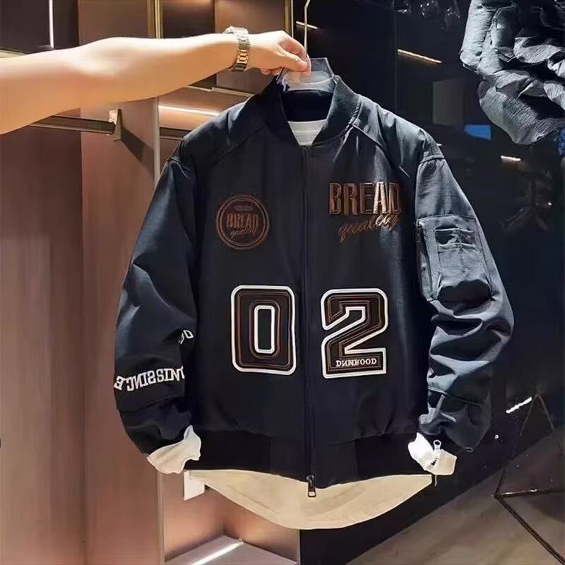 Trendy Brand Embroidered Baseball Collar Jacket For Men Winter American Style Designer Coat Couple Casual Trendy Baseball Jacket