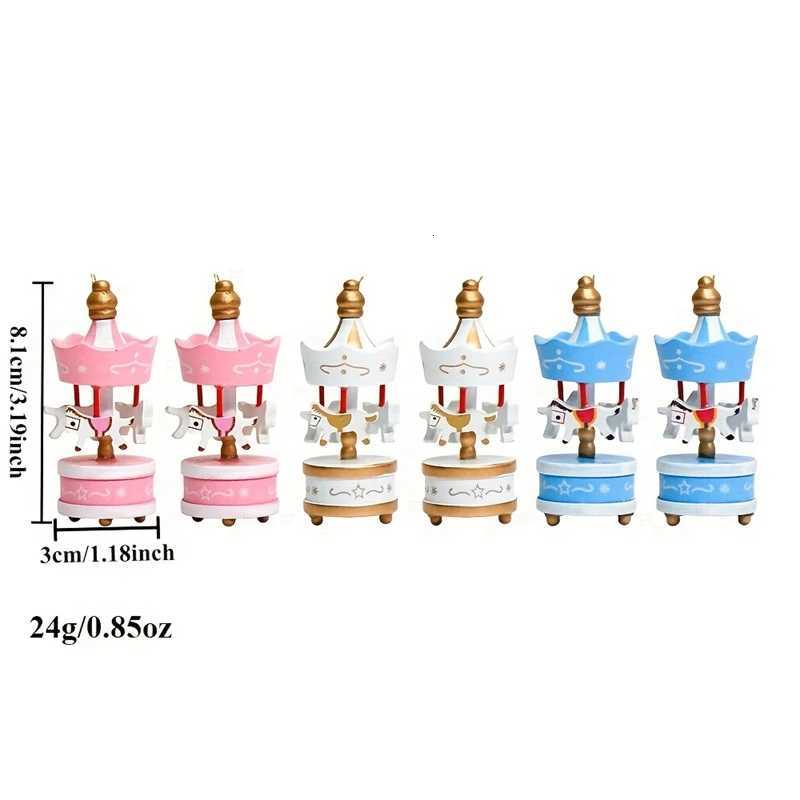 6Pcs Wooden Carousel Horse Hanging Ornaments For Christmas Tree Decor Merry Go Round Pendants Home Party Festival Decoration C251030