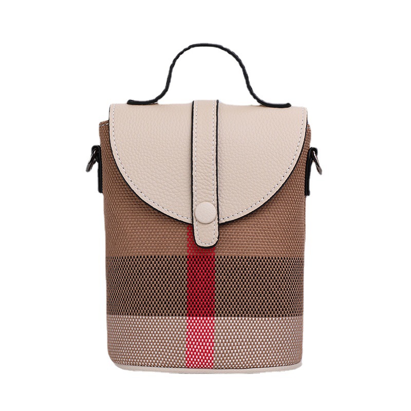 Fashionable crossbody mini bag 2025 new style - high-end stylish small phone bag plaid bag