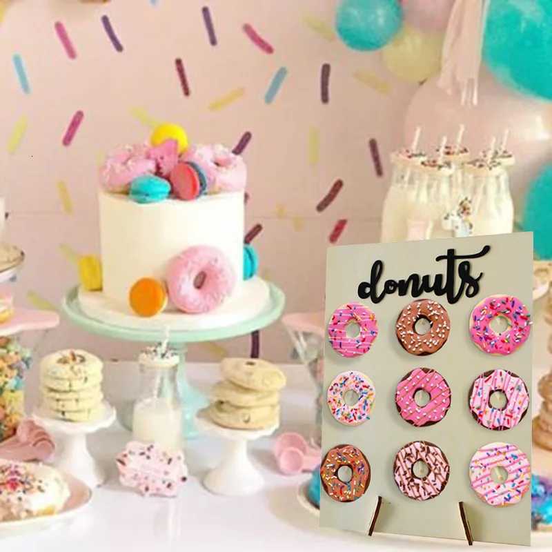 Wooden Donut Stand Wedding Decoration Wall Dessert Doughnut Table Holder Baby Shower Birthday Party Table Decor Supplies C251030