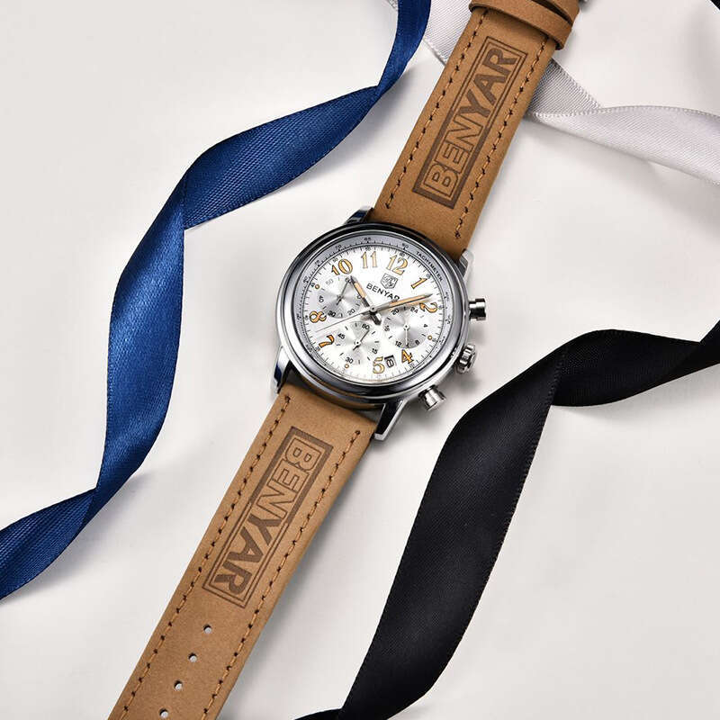 benyar binya new stainless steel pin buckle luminous calendar quartz sports watch for men by5190