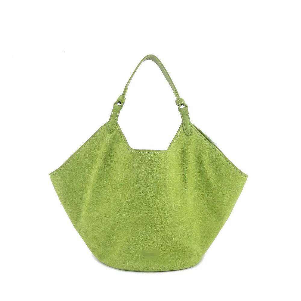 High Quality Genuine Suede Bucket Bag Brown Handbag