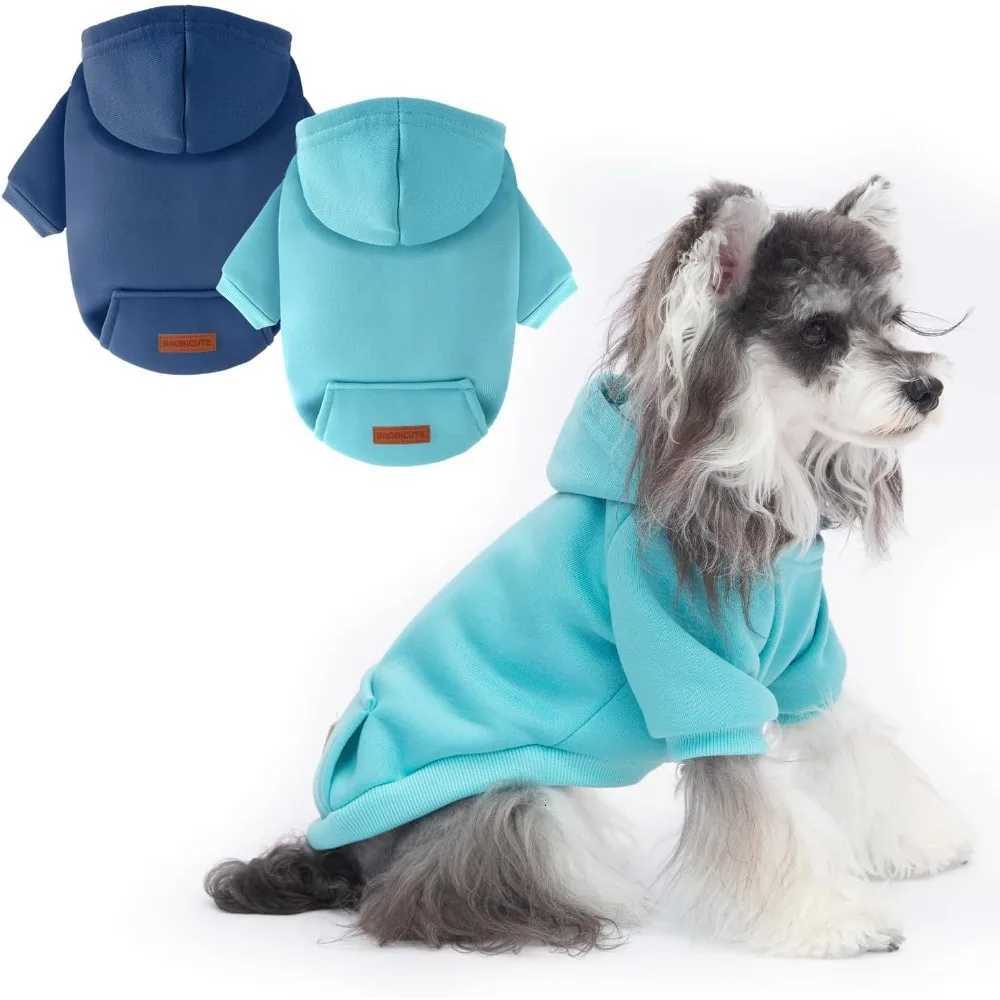 2 Pack Dog Hoodie Warm Hood Dog Sweater Cold Weather Small Dogs Sweatshirt Comfort Pet Clothes for Small Medium Dogs with Pocket C251030