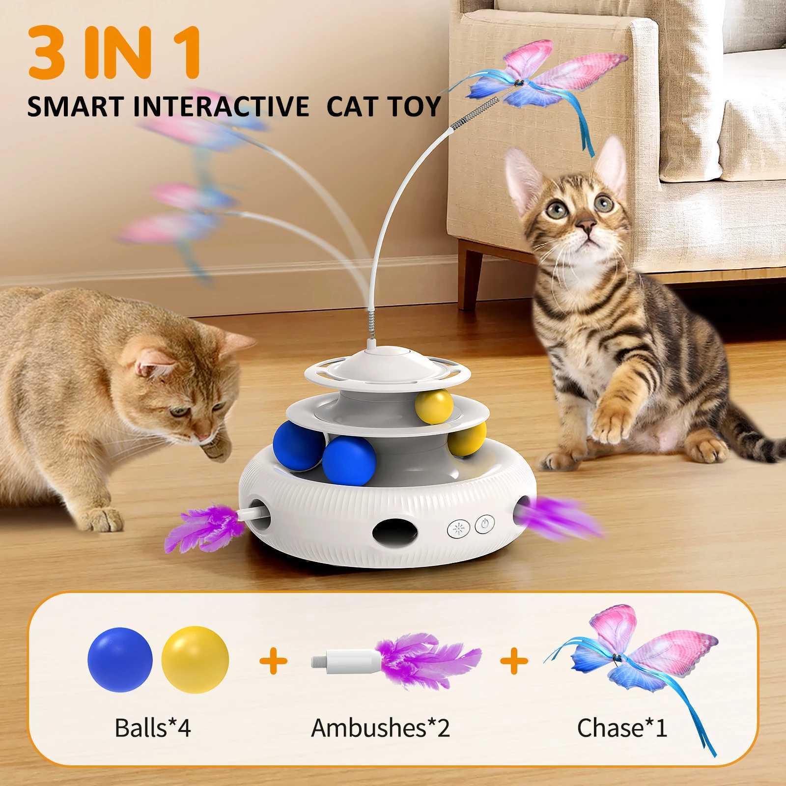 Chargeable Cat Laser Interactive Indoor Cat Pet Toys Automatic USB Cat Teaser Pet Toys Smart Cat Feather S251029{category}