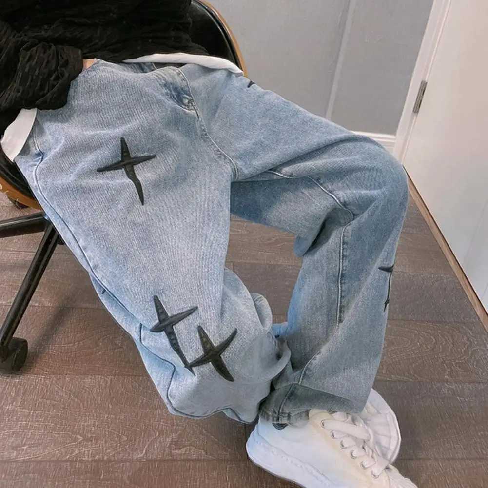 Wide Leg Cargo Pants 2023 Streetwear Baggy men Jeans Spring Autumn Men Korean Fashion Loose Straight Male Brand Clothing Black J251030