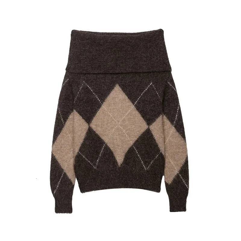 winter jacket women Women's 2025 Autumn New Style Maillard Color Series Long Sleeve Layered Off-Shoulder Knitted Top Casual Sexy Unique Fashion