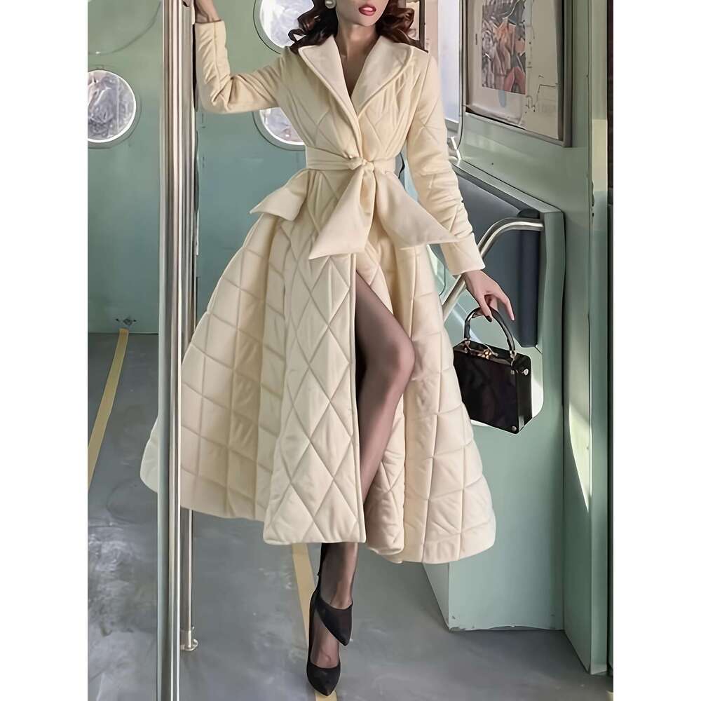 Women S Elegant Long Sleeve Coat Dress A Line Silhouette With Belt Detail Flared Hem Solid Black Non Stretch Fabric Hand Wash Only Latin Inspired