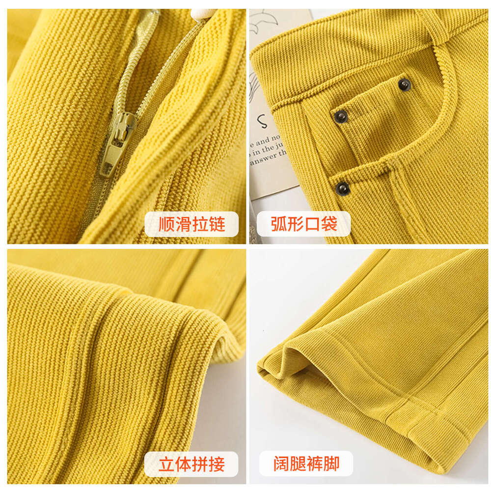 Melard Coffee Color 2025 New Autumn Winter Fleece Lined Thickened High Waist Straight Casual Corduroy Wide Leg Pants for Women
