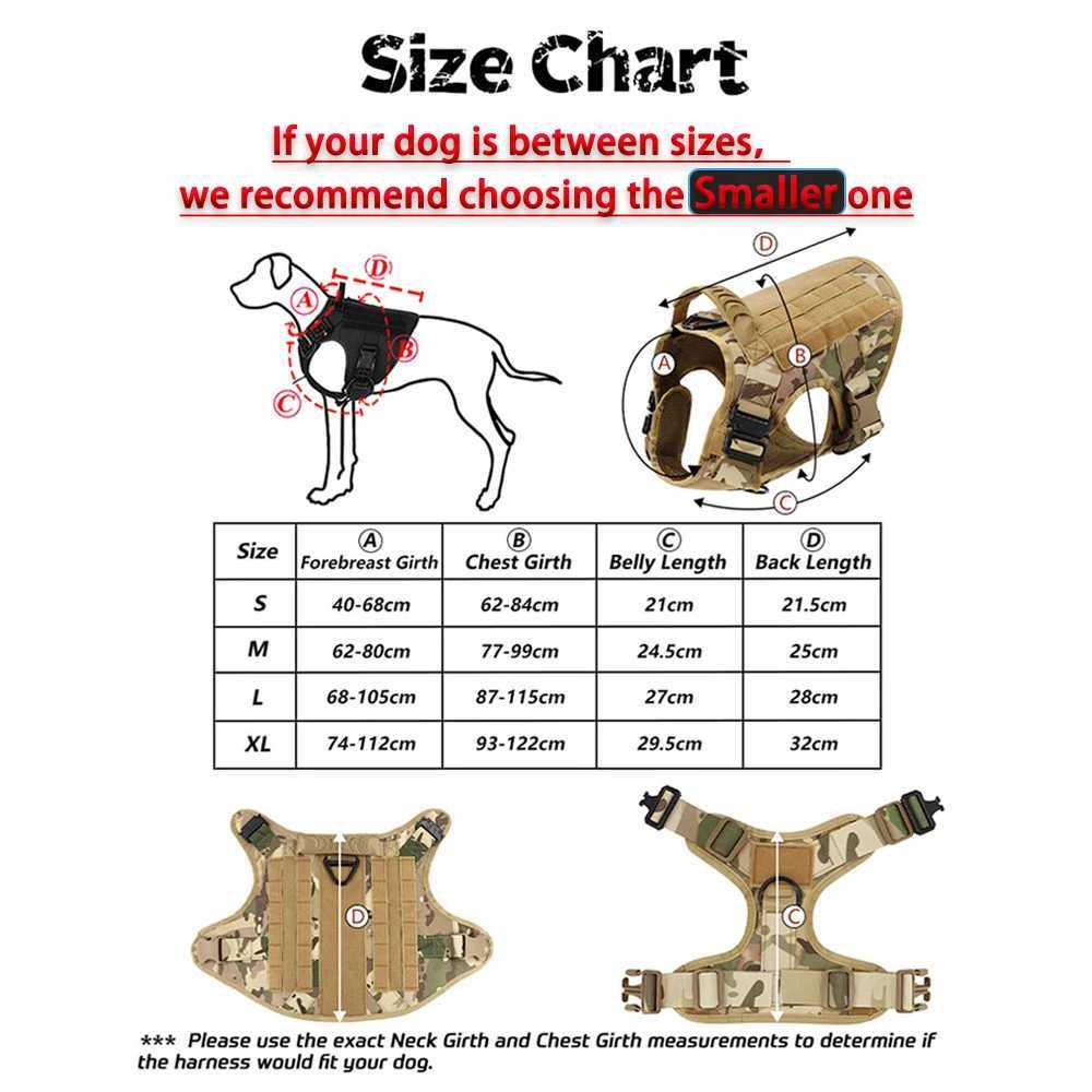 Dog Harness for Large Dogs Collar Leash Molle Pouch Military Harnesses French Bulldog Pet Tactical Training Vest Dog Accessories J251129