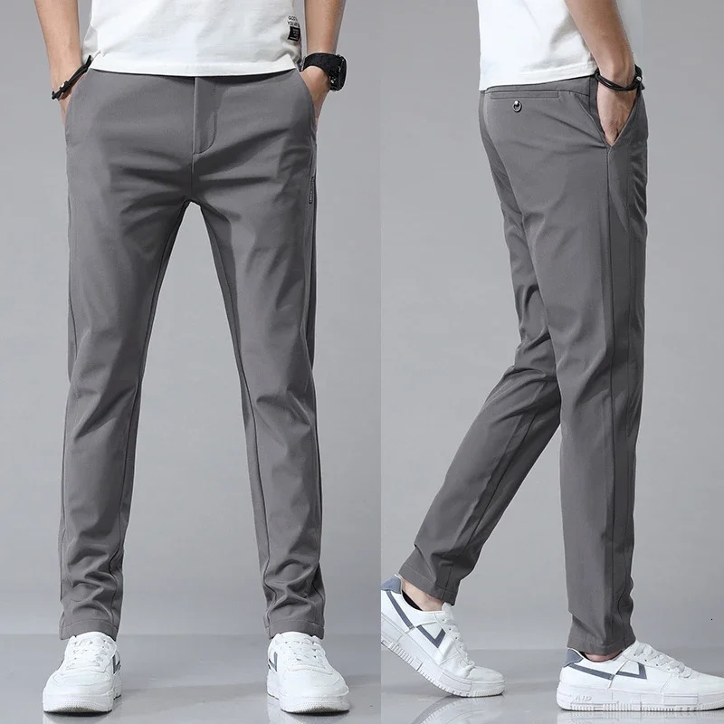 2024 Spring Summer Ultrathin Mens Stretch Slim Straight Casual Pants High Quality Fashion Breathable Golf Sports Trousers y251010