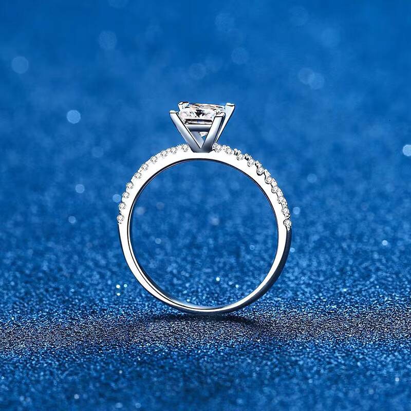 GRA Certified Diamond Elongated Cushion Cut Moissanite Ring 925 Sterling Silver Engagement Moissanite Ring Jewelry for Women