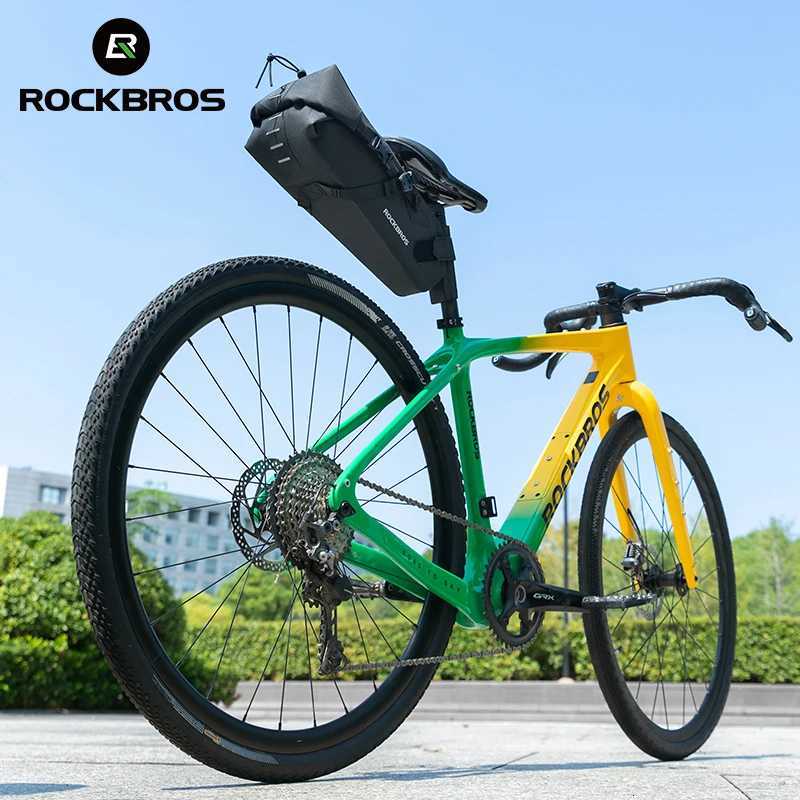 ROCKBROS Cycling Saddle MTB Road Bag Large Capacity 3L Bicycle Tail Bag Waterproof Short Rides Foldable Tail Rear Bag Bike Bag H251029
