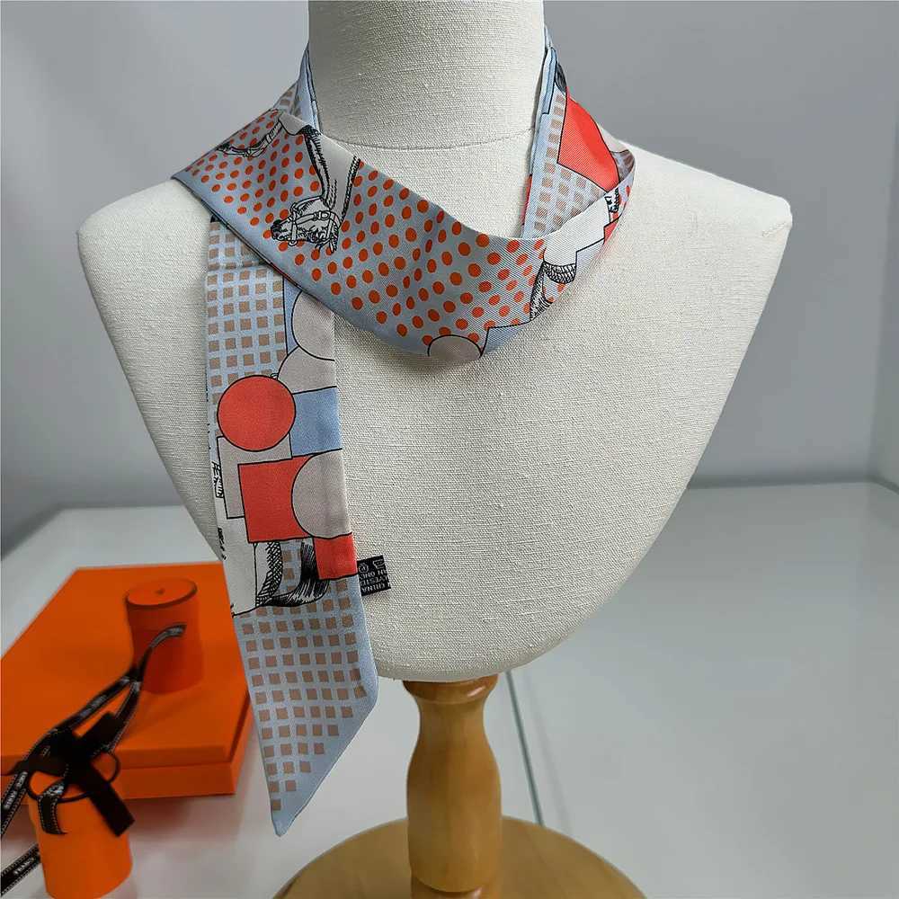 590cm New Saddle Silk Scarf Twill Silk Headband Fashion Scarf Tied Bag Ribbon Streamer Headband DecorationW251029