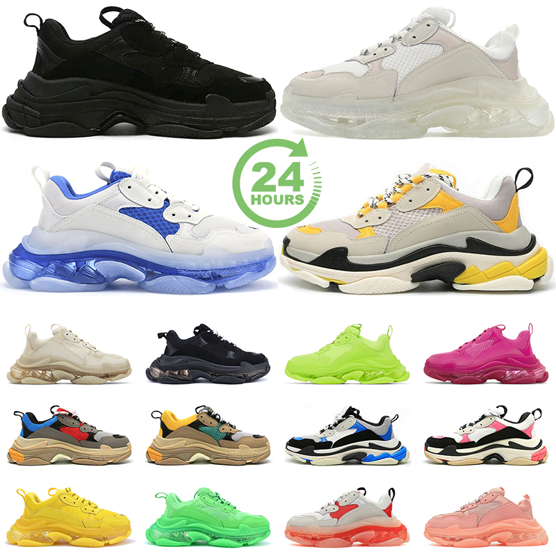 Designer Casual shoes Retro triple Chunky sneakers men women casual platform Dad shoes White Black Red Blue Green Pink womens Ugly sneakers trainer