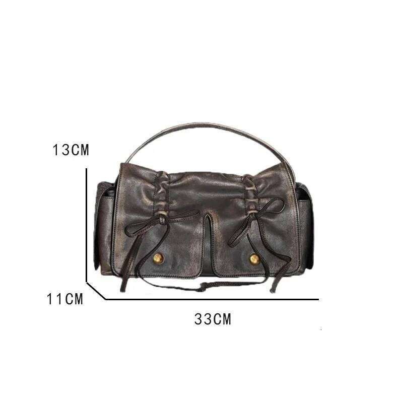 Designer Handbags And Purses Moto & Bike Drawstring Bow Bags For Women 2024 New In Vintage Pleated Shoulder Crossbody