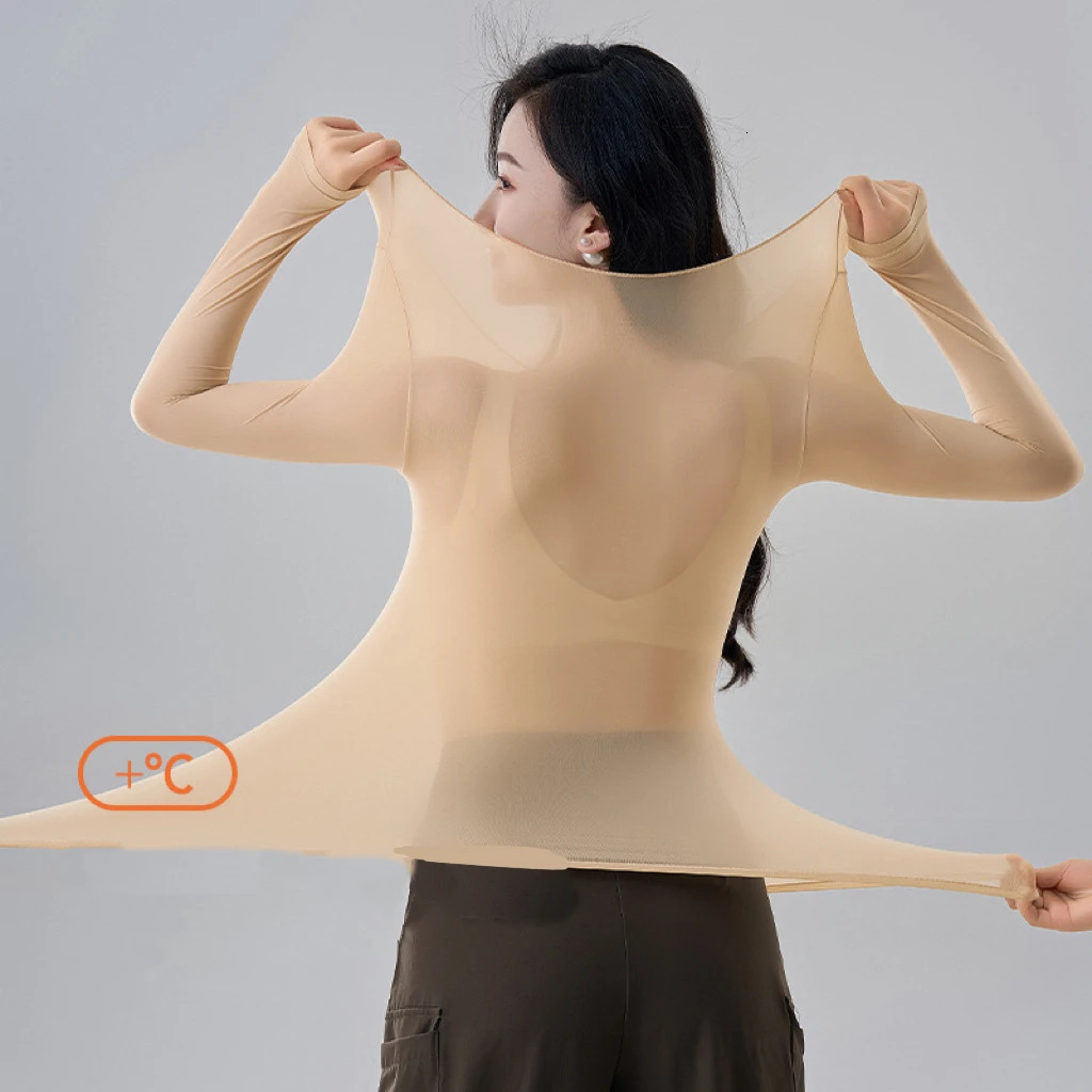 Women Thermal Underwear Autumn Winter Ladies Elastic Tights Bottoming Shirt Longsleeved Tshirt Female Basic Pullover Warmer Top 251030