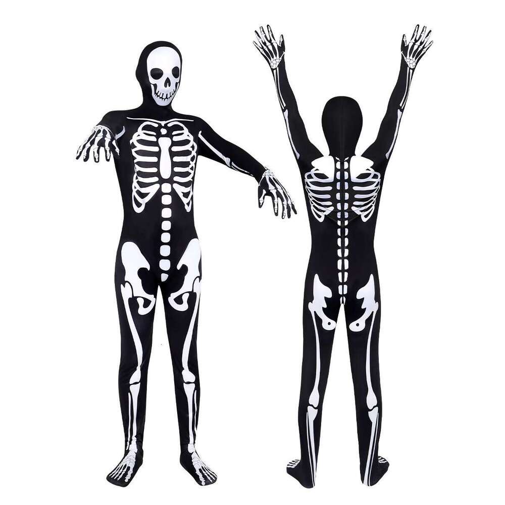 Halloween Skeleton Makeup Ball Tight Cosplay Ghost Costume for Adults Children Men and Women Horror