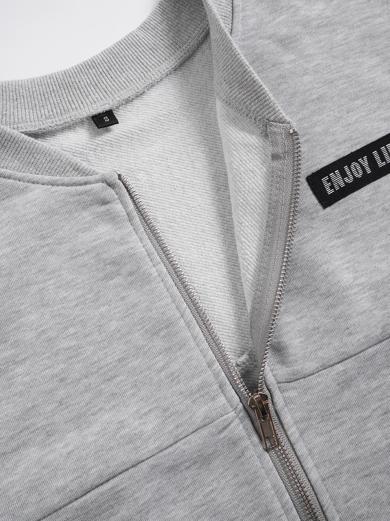 TwoPiece Set Womens Letter Patched Mock Neck Zip Up Bomber Jacket Pocket Drawstring Waist Sweatpants Casual Fashion Outfits 251029