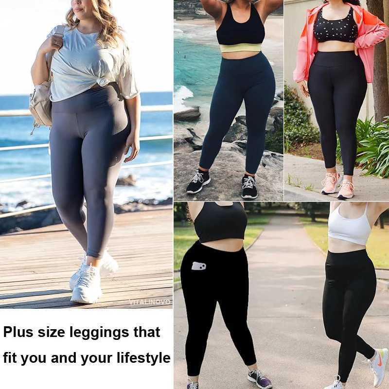 VITALINOVO Plus Size Leggings with Pockets for Women High Waisted Tummy Control Soft Stretchy Yoga Pants for Workout Running J251030
